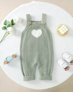 Knitted heart loved overalls