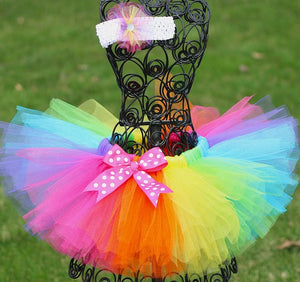 Rainbow Tutu skirt with matching headband