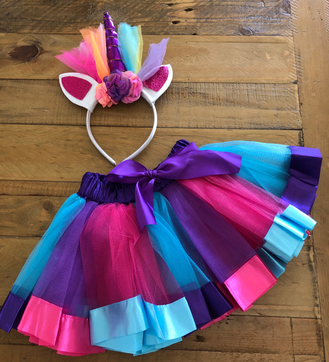 Purple Unicorn tutu + headband set