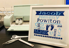 Baby birth announcement frame